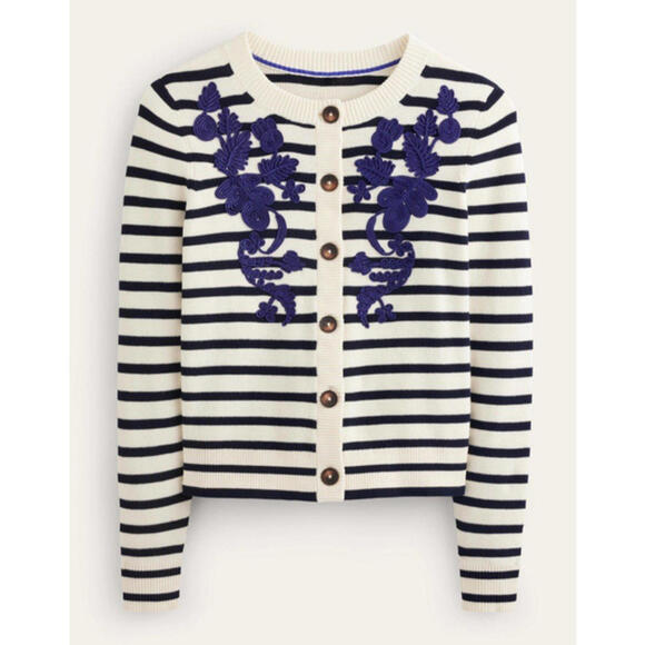 Boden Sweaters - Boden Embroidered Cardigan Striped Sweater XS